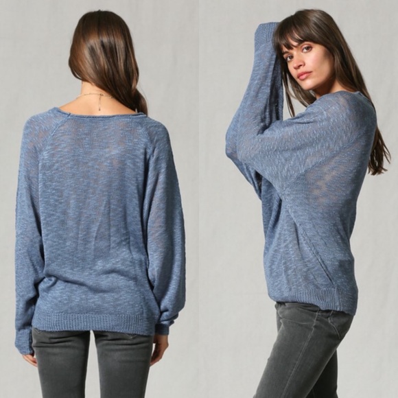 ☀️BLUE “PEACHY” KNIT TOP - Picture 4 of 8